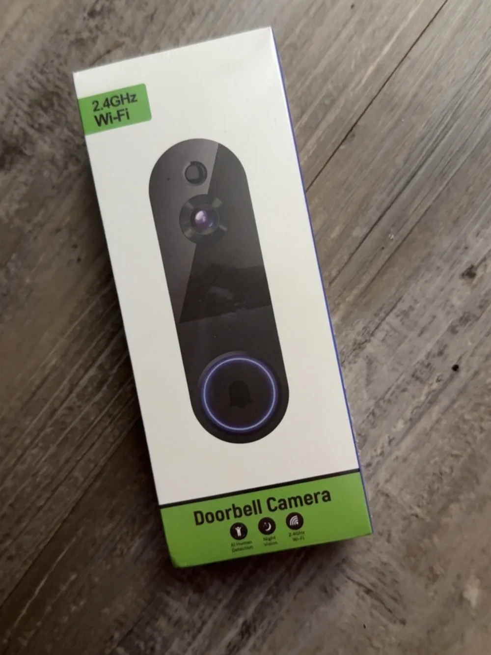 Black Doorbell Camera with 2.4GHz Wi‑Fi